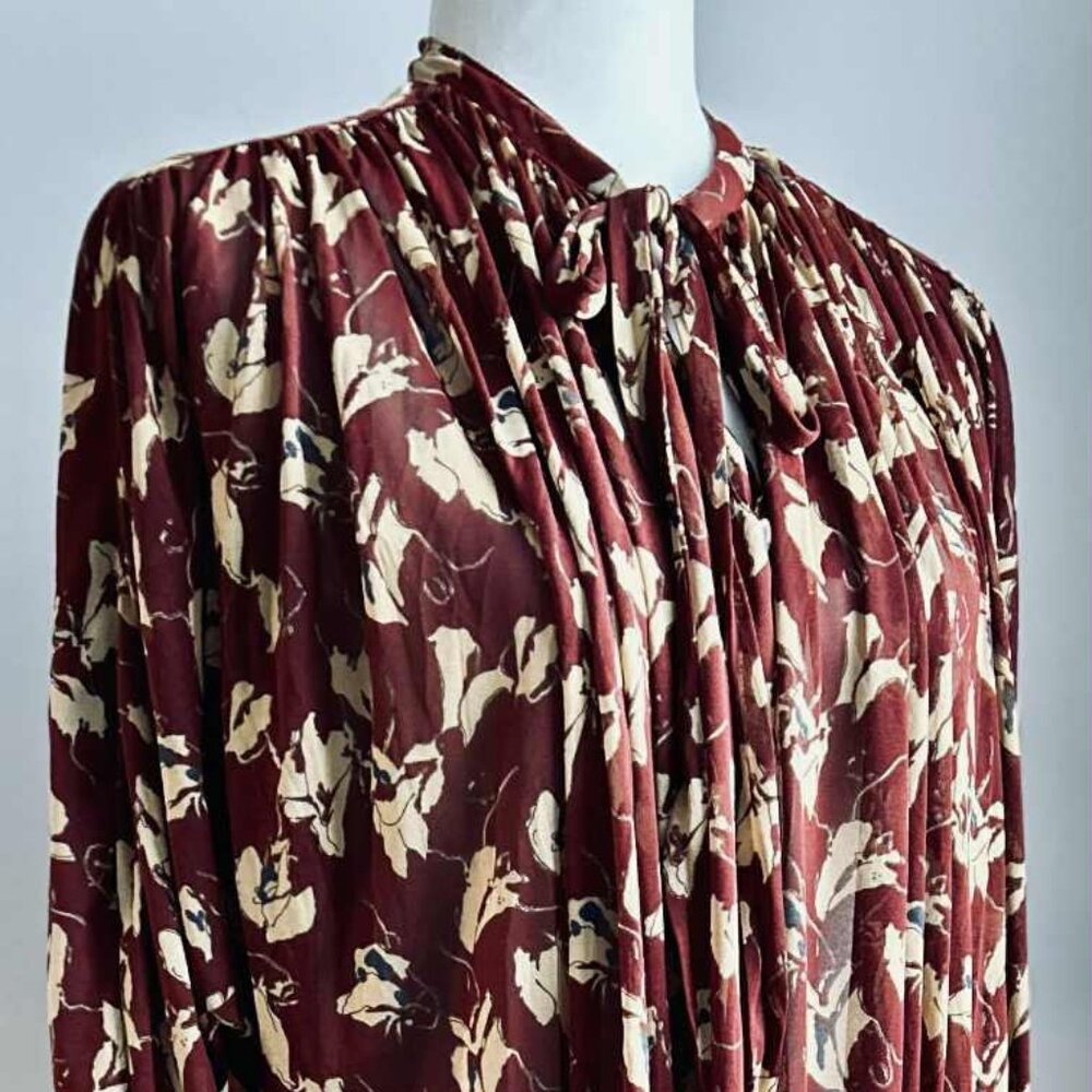 Vintage Créations Marcolas Chestnut Semi-Sheer Oversized Caftan Dress – US S